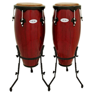 Toca 10 &amp; 11" Synergy Series Wooden Conga Set in Rio Red