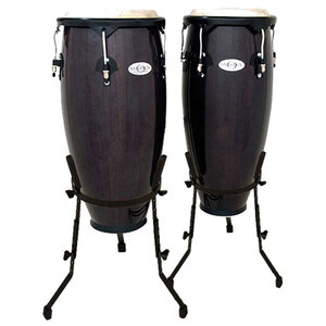 Toca 10 &amp; 11" Synergy Series Wooden Conga Set in Trans Black