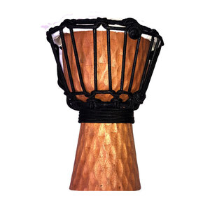Toca Wooden Mini Series 4" Djembe in Carved Cherry Stain Design