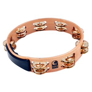 Toca Acacia Hardwood 10" Tambourine with Brass J