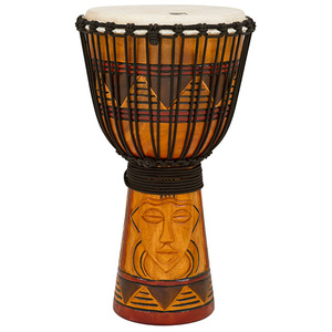 Toca Origins Series Wooden Djembe 12" Synthetic Head in Tribal Mask