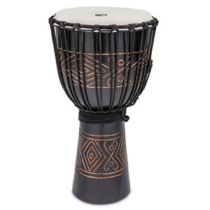 Toca Street Carved Series Wooden Djembe 12" Synthetic Head in Onyx