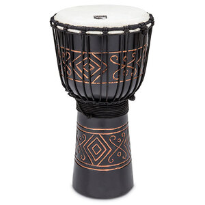 Toca Street Carved Series Wooden Djembe 10" Synthetic Head in Onyx