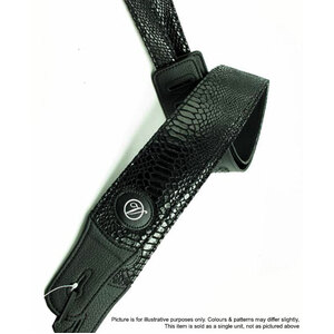 Vorson Black Skin Patterened Guitar Strap with Leather Ends