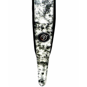 Vorson Grey &amp; White Suede Guitar Strap with Black Leather Backing