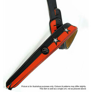 Vorson Black &amp; Red Leather Guitar Strap with White Stars