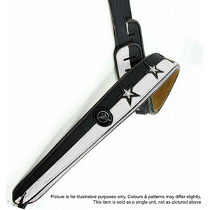 Vorson Black &amp; White Leather Guitar Strap with White Stars