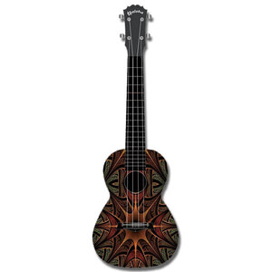 Kealoha "Jungle Mask" Design Concert Ukulele with Black ABS Resin Body