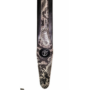 Vorson Black &amp; Snake Skin Pattern Padded Leather Guitar Strap