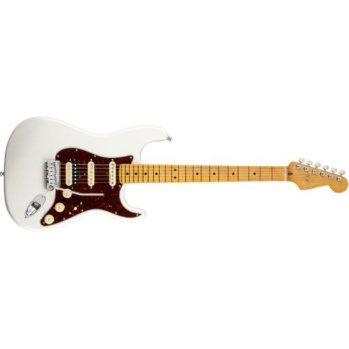 Fender American Ultra Series Stratocaster HSS Electric Guitar in Arctic Pearl