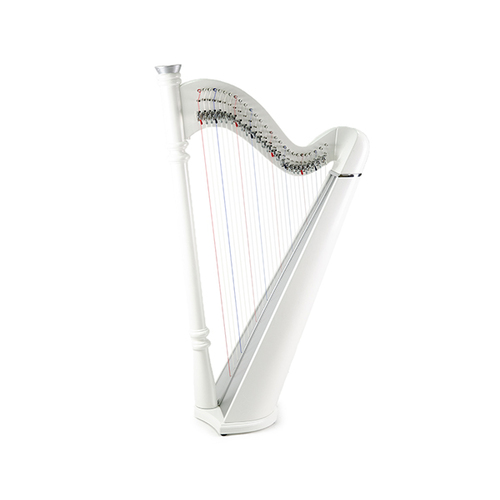 Pillar Harp - 27 String White/Silver board