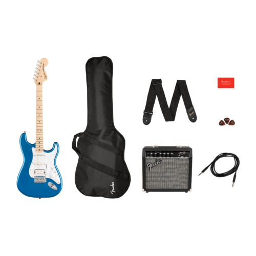 Squier Affinity Series™ Stratocaster® HSS Pack, Maple Fingerboard, Lake Placid Blue, Gig Bag, 15G - 240V AU