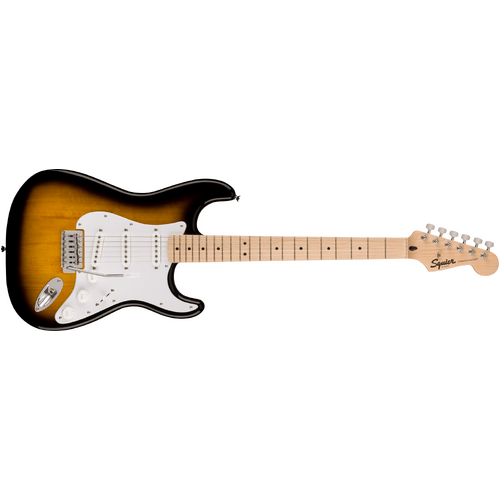 Squier Sonic Stratocaster®, Maple Fingerboard, White Pickguard, 2-Color Sunburst