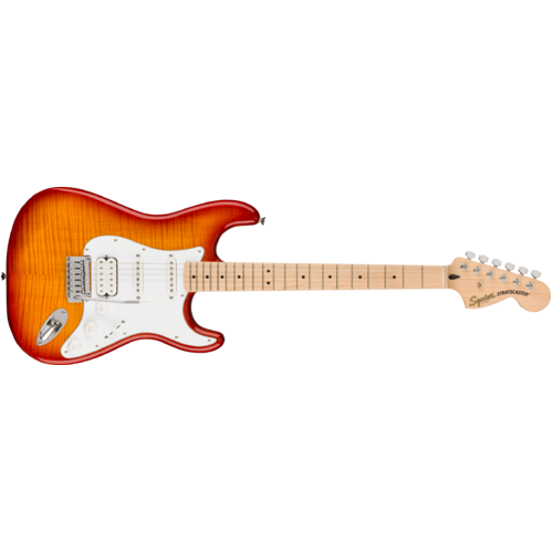 Squier Affinity Series™ Stratocaster® FMT HSS, Maple Fingerboard, White Pickguard, Sienna Sunburst