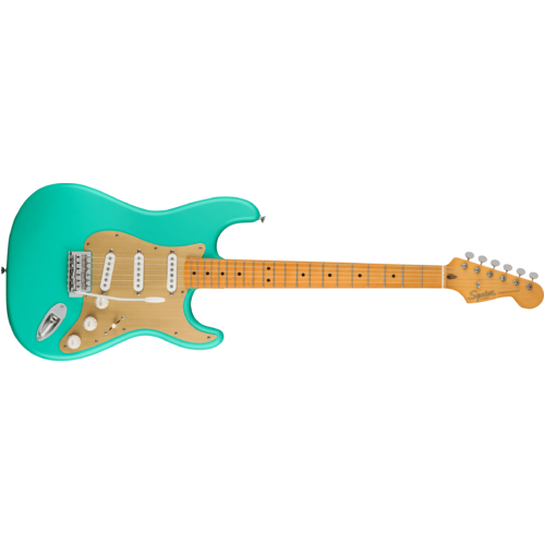 Squier 40th Anniversary Stratocaster®, Vintage Edition, Maple Fingerboard, Gold Anodized Pickguard, Satin Seafoam Green