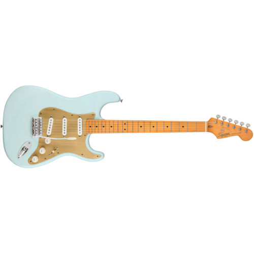 Squier 40th Anniversary Stratocaster®, Vintage Edition, Maple Fingerboard, Gold Anodized Pickguard, Satin Sonic Blue