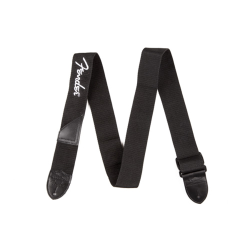 Fender® 2" Black Poly Strap w/ White Fender® Logo