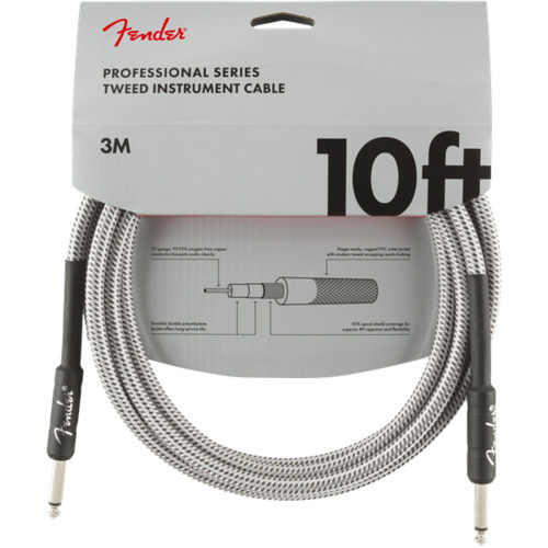 Professional Series Instrument Cable, 10', White Tweed