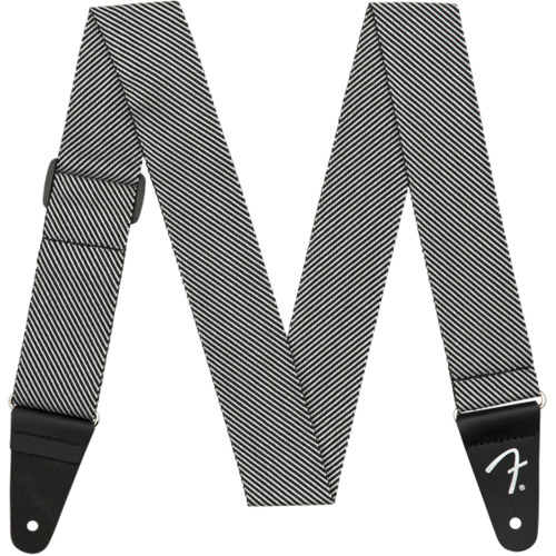 Fender Modern Tweed Strap, White/Black 2"