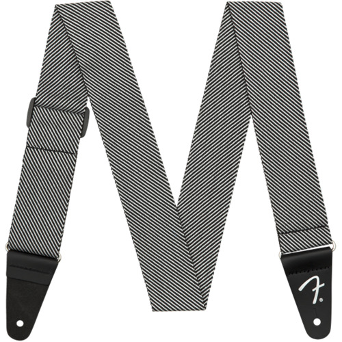 Modern Tweed Strap, White/Black 2"
