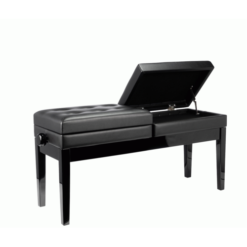 Beale BPB990BK Dual Piano Bench Dual Adjustable Duet in Black