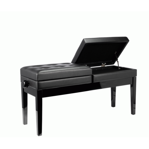 The Beale BPB990BK Dual Piano Bench Dual Adjustable Duet in Black