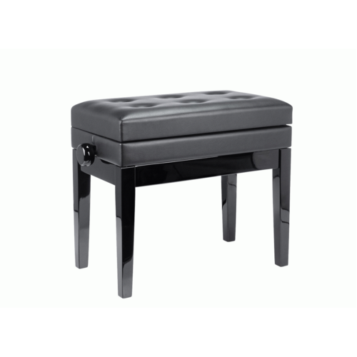 Beale BPB220BK Plush Cushion Piano Bench with Storage in Black