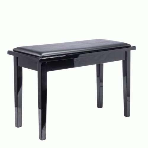 The Beale BPB110BK Basic Duet Piano Bench with Storage in Black