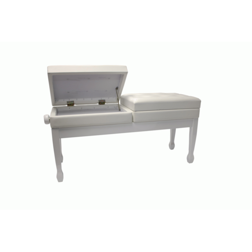 The Beale BPB990WH Dual Piano Bench Dual Adjustable Duet in White