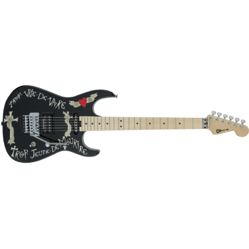Charvel Warren DeMartini USA Signature Frenchie, Maple Fingerboard, Gloss Black with Frenchie Graphic