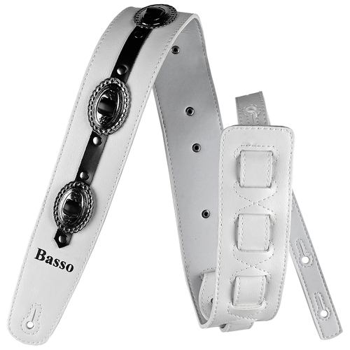 Basso Guitar Strap-Country - White VTCT04