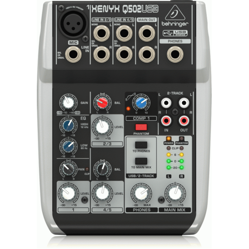 Behringer Xenyx Q502USB Premium 5-Input, 2-Bus Mixer with USB/Audio Interface