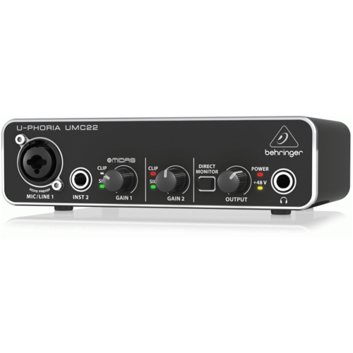Behringer U-Phoria UMC22 Audiophile 2x2, 48kHz USB Audio Interface