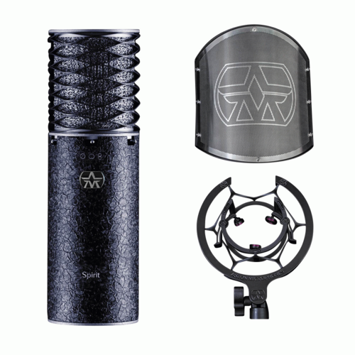 The Aston Microphones Spirit Black Bundle Production Kit with Pop Filter and Shock Mount
