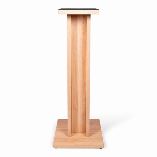 The Gator GFWELITESPKSTMNMPL Frameworks Elite Series Floor-Standing Studio Monitor Speaker Stand in Natural Maple Matte Finish