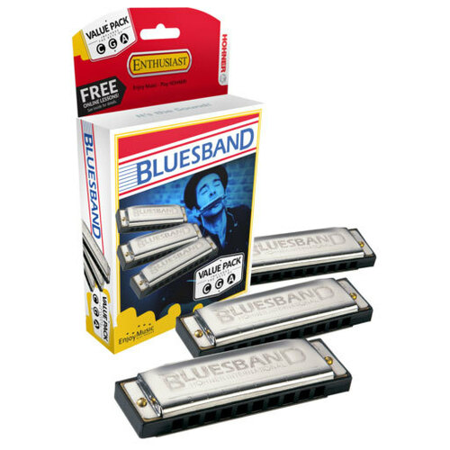 Hohner Blues Band 3-Pce Harmonica Value Pack in the Keys C, G, A