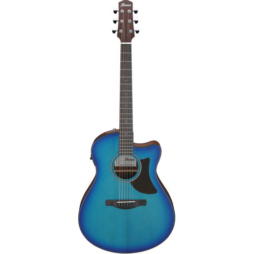 Ibanez AAM50CE Sapphire Blue Burst Open Pore Top, Natural Open Pore Back and Sides Acoustic Guitar 