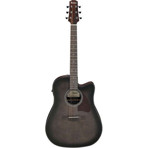 Ibanez AAD70CE Transparent Charcoal Burst Low Gloss top, Natural Open Pore back and sides Acoustic Guitar