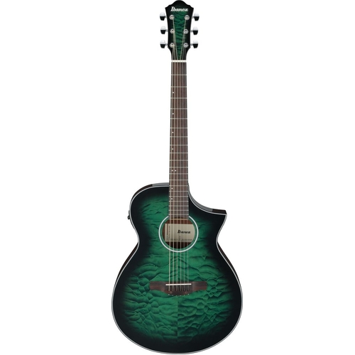 Ibanez AEWC16QA Transparent Emerald Burst High Gloss top, Natural High Gloss back and sides Acoustic Guitar