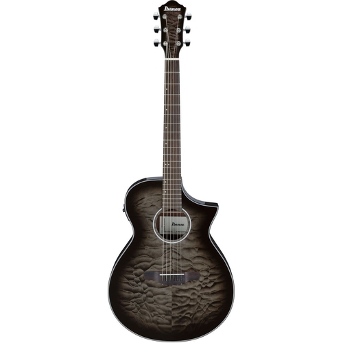Ibanez AEWC16QA Transparent Black Sunburst High Gloss top, Natural High Gloss back and sides Acoustic Guitar