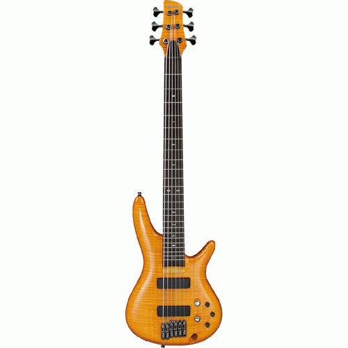 Ibanez GVB36AM "Gerald Veasley" Signature 6-String Electric Bass Guitar in Amber