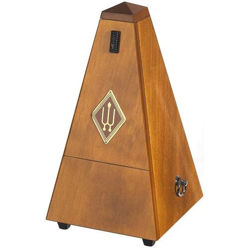 Wittner 810 Series Solid Wood Metronome with Bell in High Gloss Walnut Finish