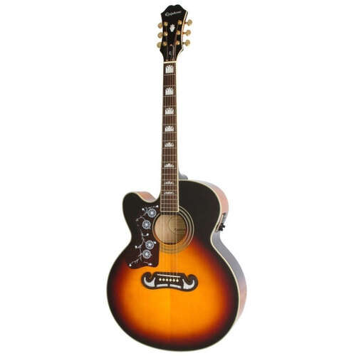 Epiphone J-200 EC Studio Left Handed AC/EL Guitar Vintage Sunburst