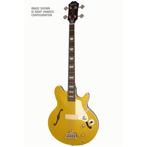 Epiphone Left Handed Jack Casady Bass in Metallic Gold