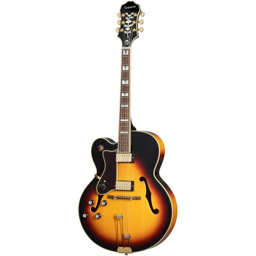Epiphone Broadway Left Handed Electric Guitar Vintage Sunburst in Premium Gig Bag