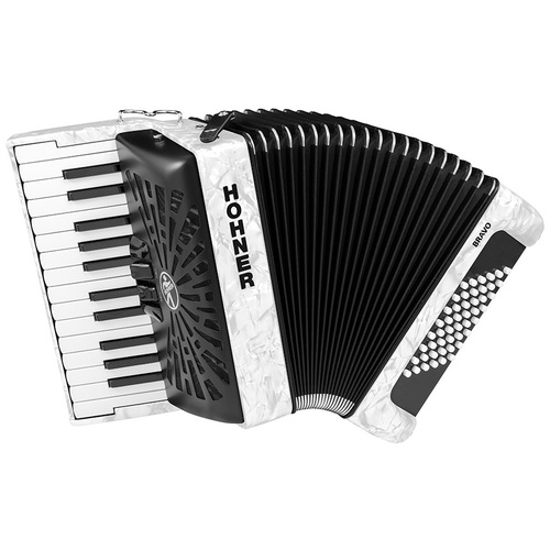 Hohner Bravo II 48 Bass Chromatic Accordion in White Pearl