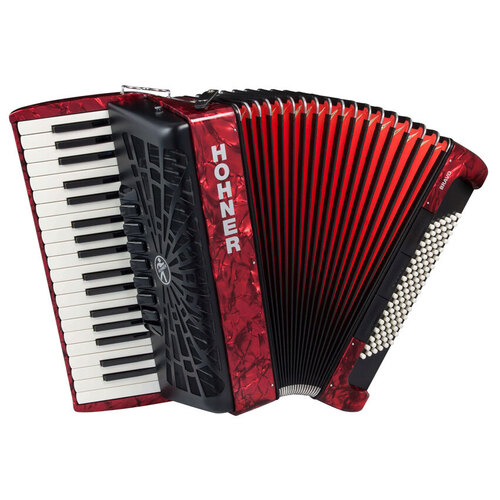 Hohner Bravo III 96 Bass Chromatic Accordion In Red Pearl