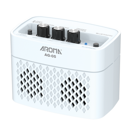 Aroma AG05WH 5W Electric Guitar Rechargeable Portable Amplifier White