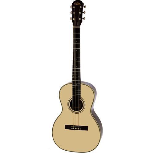 Aria 535 Series All Solid Parlour Body Acoustic Guitar in Natural with Case