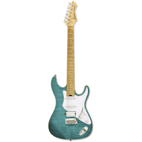 Aria 714-MK2 Series Electric Guitar in Turquoise Blue